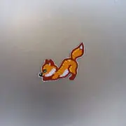 Fox Stretching Patch — Iron On Badge Embroidered Motif — Cute Animal Fun