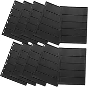 SOLUSTRE Library Stamp Embosser Stamp Album Sheets 5 Row 9 Hole Black Back for Postcards