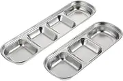 INOOMP 2Pcs Multi Grid Feeding Tray for Pets Durable Fodder Plates Easy to Clean Hamster Food Plates for Cats and Dogs Practical Pet Accessory