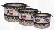 Braided Jute Utility Storage Baskets "ORIGINAL FLAG" 3 Sizes. Earth Rugs