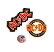AC/DC Embroidered Patch Iron on 25mm 1" Badge pin sticker bundle 80s Angus rock