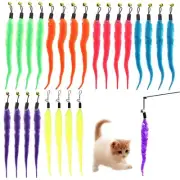 KuuGuu 24 PCS Cat Worm Toy Refills Cat Wand Toy Replacement Interactive Wand ...