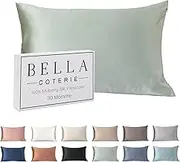 Bella Coterie Luxury Silk Pillowcase for Hair and Skin | 30 Momme | 100% Pure 6A Mulberry Silk | Super Soft | Perfectly Plush [Queen, Sage Green]