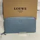 [二手] LOEWE 霧藍色花邊拉鍊長夾