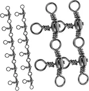 LIFKOME 20pcs Fishing Gear Rotation Saltwater Fishing Accessories Fish Tackle Saltwater Swivels Fish Swivels Snap Lure Making Supplies Lure Split Rings Iron Black