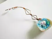 Handmade Decorative Sea Shell Spoon Wire Wrap Pearl Glitter