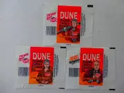 3 Different Dune Trading Card Wrappers 1984 Paul, Jessica, Baron Harkonnen