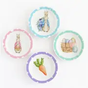 Miniature Easter Peter Rabbit Bunny Plates Set Handmade Dollhouse Kitchen Decor