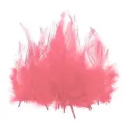 100 Pcs 3-5" Rooster Feathers Bulk Natural Feather for Crafts Light Red