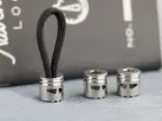 Titanium Piston Skull Knife Bead Key Parachute Cord DIY Pendant Lanyard EDC