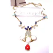 Lee by Lee Angel Grey Stone Cabochon Marquise Frontal Necklace NWT $78.00
