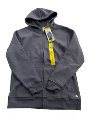 Danskin Womens Stonewash Heather Grey-blue Small Ultra Cozy Hooded Jacket NEW