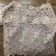 Josie Natori Sheer Lace Cami in Nude / Pale Mauve - Size M