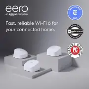 Amazon eero 6 mesh Wi-Fi | Speeds up to 500 mbps | 3Pack (Router + 2 Extenders)