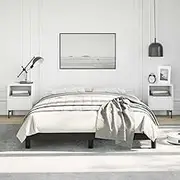 Bedroom Furniture Bed Frame Without Mattress Black 137x187 cm Double Faux Leather