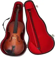 1 Set Realistic Violin Model Mini Fiddle Performance Props for Home Decor and Photography Dark Red Exquisite Design Materials for Interest Cultivation and Collectors