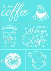 OLYCRAFT 2 Pcs 5.5x7.6 Inch Self-Adhesive Silk Screen Printing Stencil Coffee