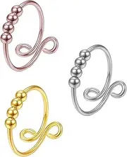 Nxiety Ring Fidget Anxiety Ring for Women Rotatable Bead Ring for Anxiety Relief