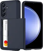Samsung Galaxy S23 FE Case with Card Holder - Wireless Charging Compatible Samsung S23 FE Wallet Case with Hidden Card Slot for Men and Women (Black)