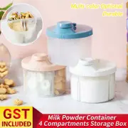 Baby Formula Dispenser Portable Milk Powder Container 4 Compartments Storage Box
