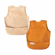 Tiny Twinkle - Mess-Proof Apron Bib Set of 2 - Sand, Cinnamon