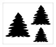 Tree Stencil 3 Sizes Forest Bushy Christmas 8.5" x 11" Reusable Sheet S1124