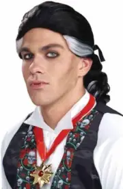 Gothic Vampire Wig Victorian Dracula Fancy Dress Halloween Costume Accessory