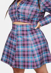 Plus Back 2 School Baddie Plaid Skirt