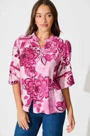 Isha Top 3/4 Sleeve in Pink Floral 8