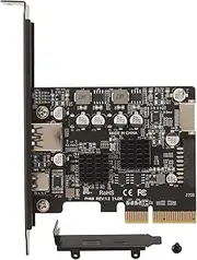 PCIe to USB 3.2 Gen 2 Card, 10Gbps PCI Express Expansion Card with USB Type A, Type C and Front Type E Ports, USB Type C PCI Express Card for Desktop Computer