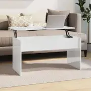 Coffee Table High Gloss White 102x50.5x52.5 cm Engineered Wood