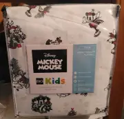 Disney Mickey & Minnie Mouse Flannel Sheet Set, Twin Bed Christmas Sheets NEW