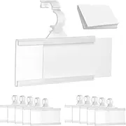 Plastic Price Tag Holder Upgraded - Clear Label Holders for Wire Shelf Retail Price Storage Bins, Merchandise Sign Display Holder for Supermarket Shop Office Home 10 Pieces