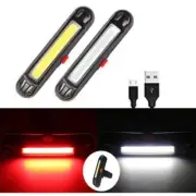 Waterproof USB Rechargeable LED Bike Bicycle Front & Rear Light Set Wide Beam