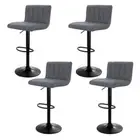 Artiss Como Bar Stools Set of 4 - Vintage PU Leather, Adjustable Swivel Seat