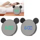 Digital Alarm Clock LED Mirror LCD Display USB Snooze Temperature Table Clocks