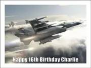 F-16 Jet Fighter Plane Edible Cake Topper Icing Birthday Cake Plane Decorations