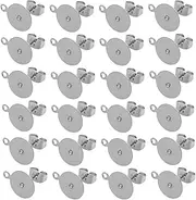 [HOODANCOS] 100pcs Flat Round Earring Backs for Studs Stainless Steel Jewelry Making Findings Earring Making Accessories Secure for Women