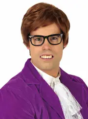 Groovy Mens 1960s Brown Costume Wig