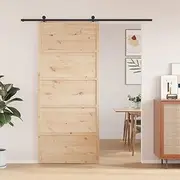 Barn Door 90x208 cm Solid Wood Pine,Doors 15.1KG-850632