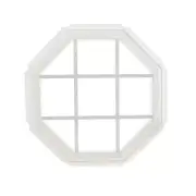Fixed Octagon Geometric Window Vinyl Insulated Glass Criss Crossed Grid Frame