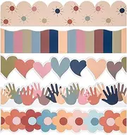 ARCHCRTC 114.8 Ft Boho Bulletin Board Borders Colorful Scalloped Die-Cut Bulletin Borders Trims for Classroom Office Blackboard Chalkboard Decorations