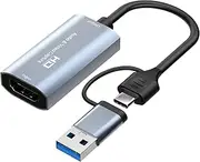 4K 60HZ HDMI Capture Card - USB 3.0 / USB C 1080P 60HZ for Streaming, Nintendo Switch, PS3, PS4, YouTube, Xbox, Camera, PC, OBS