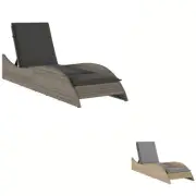 Sun Lounger with Cushion Chaise Lounge Day Bed Patio Beige Poly Rattan vidaXL