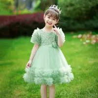 在飛比找蝦皮購物優惠-童裝夏裝洋裝女童花仙子公主裙3-6歲女寶寶洋氣網紗蓬蓬生日裙