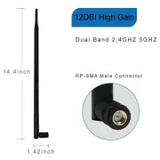 12dBi 2.4GHz/5GHZ RP-SMA High-Gain Wifi Antenna For Wireless Security Camera