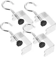 WHAMVOX 4pcs Desk Clamp Hook for Headphones and Bags Sturdy Under Desk Bag Holder Portable Hanger for and Office Organization