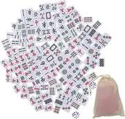 UPKOCH 1 Set Miniature Mahjong Set for Travel Portable Mahjong Tiles with Storage Box Traditional Chinese Game for Outdoor Fun Home Gatherings and Parties Tiles