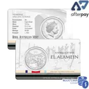 2015 UNC 50c AUSTRALIA AT WAR: EL ALAMEIN COIN ON CARD