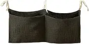 Baby Bedside Storage Bag - Diaper Bag Organizer for Crib, Linen Bed Hanging Pocket | Baby Room Nursery Cot Caddy Bed Organizer, Space-Saving Crib Accessories for Toys Books Milk Bottles